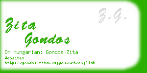 zita gondos business card